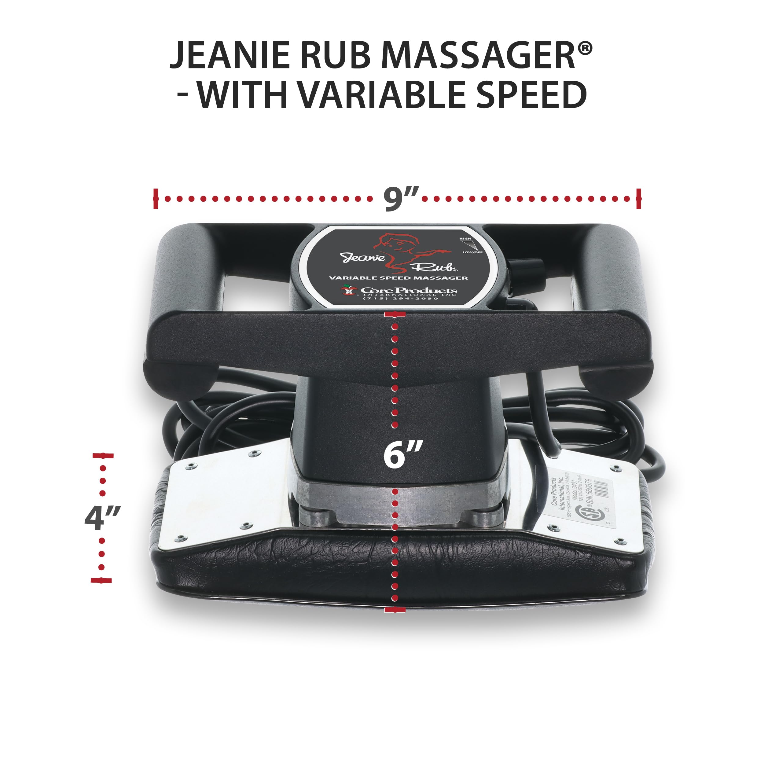 Core Products Jeanie Rub Massager assembled in Wisconsin, USA.