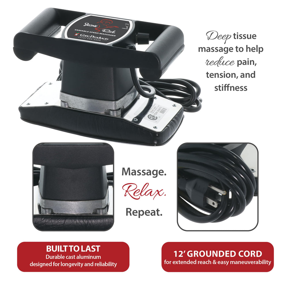 Core Products Jeanie Rub Massager adjustable speed control in use.