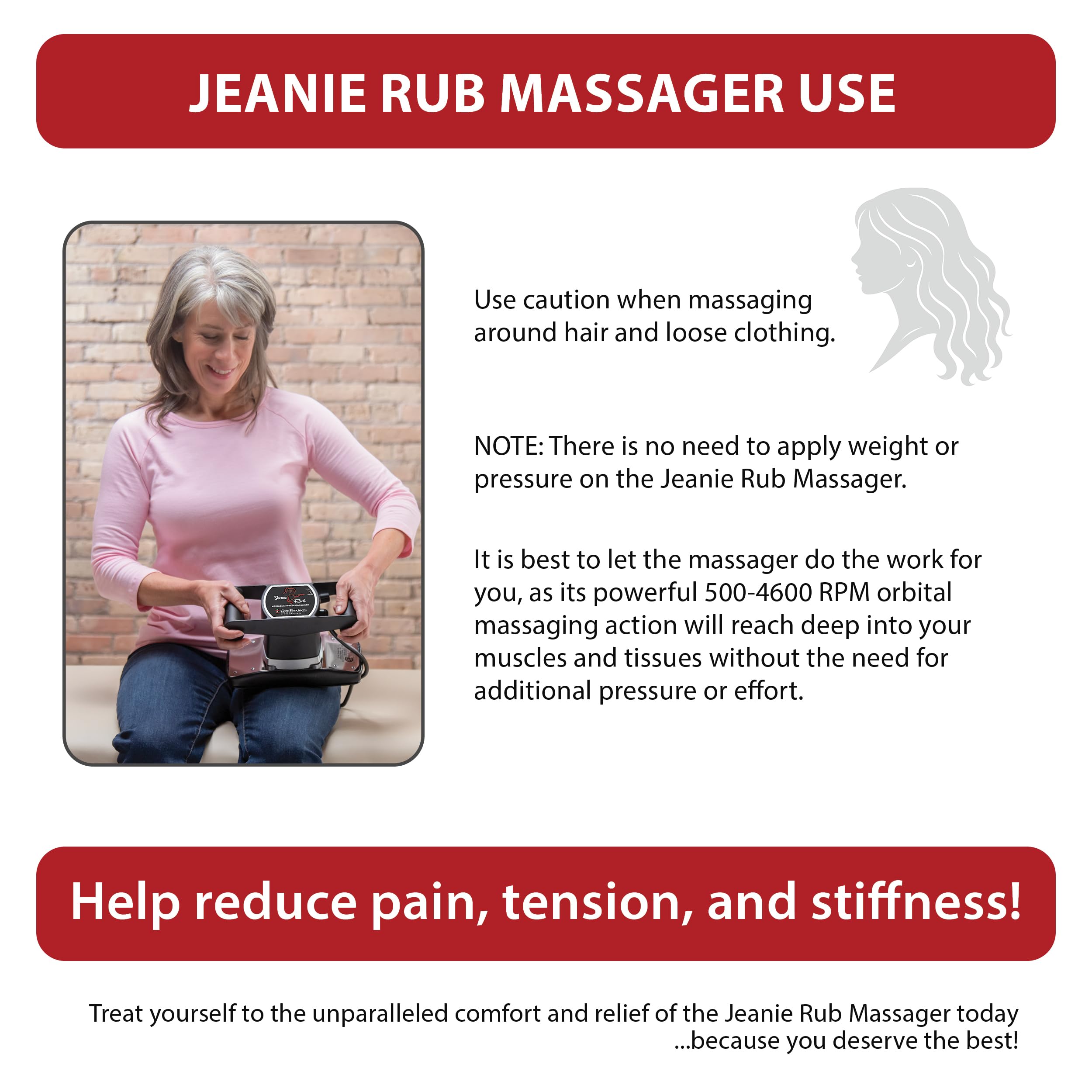 Core Products Jeanie Rub Massager heavy-duty cast aluminum construction.