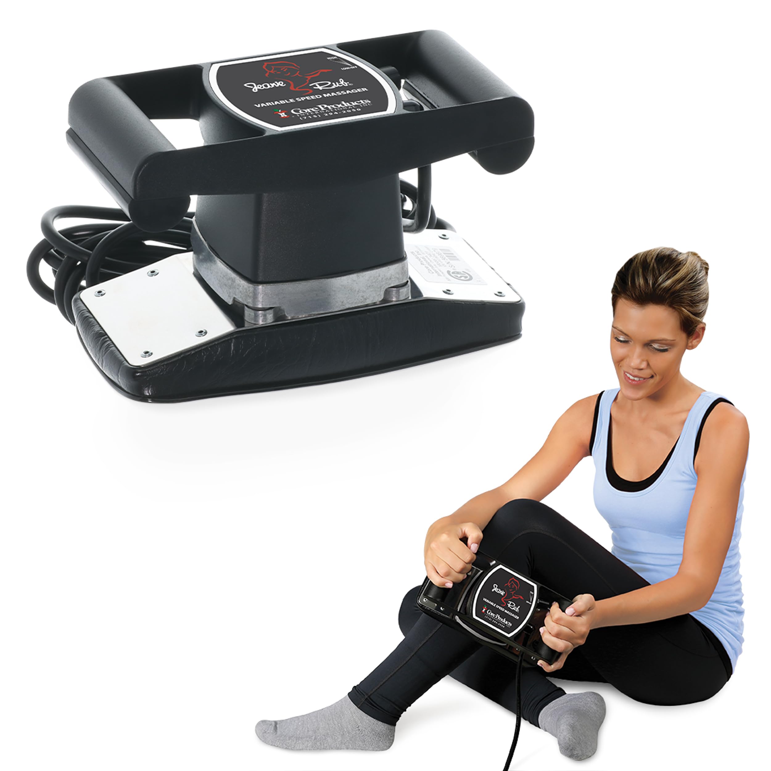 Core Products Jeanie Rub Massager on shoulders for relaxing relief.