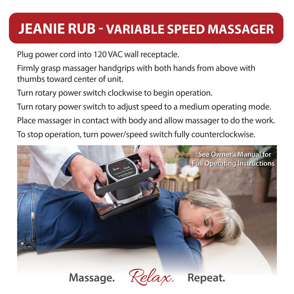 Core Products Jeanie Rub Massager 12-foot cord enabling flexible movement.
