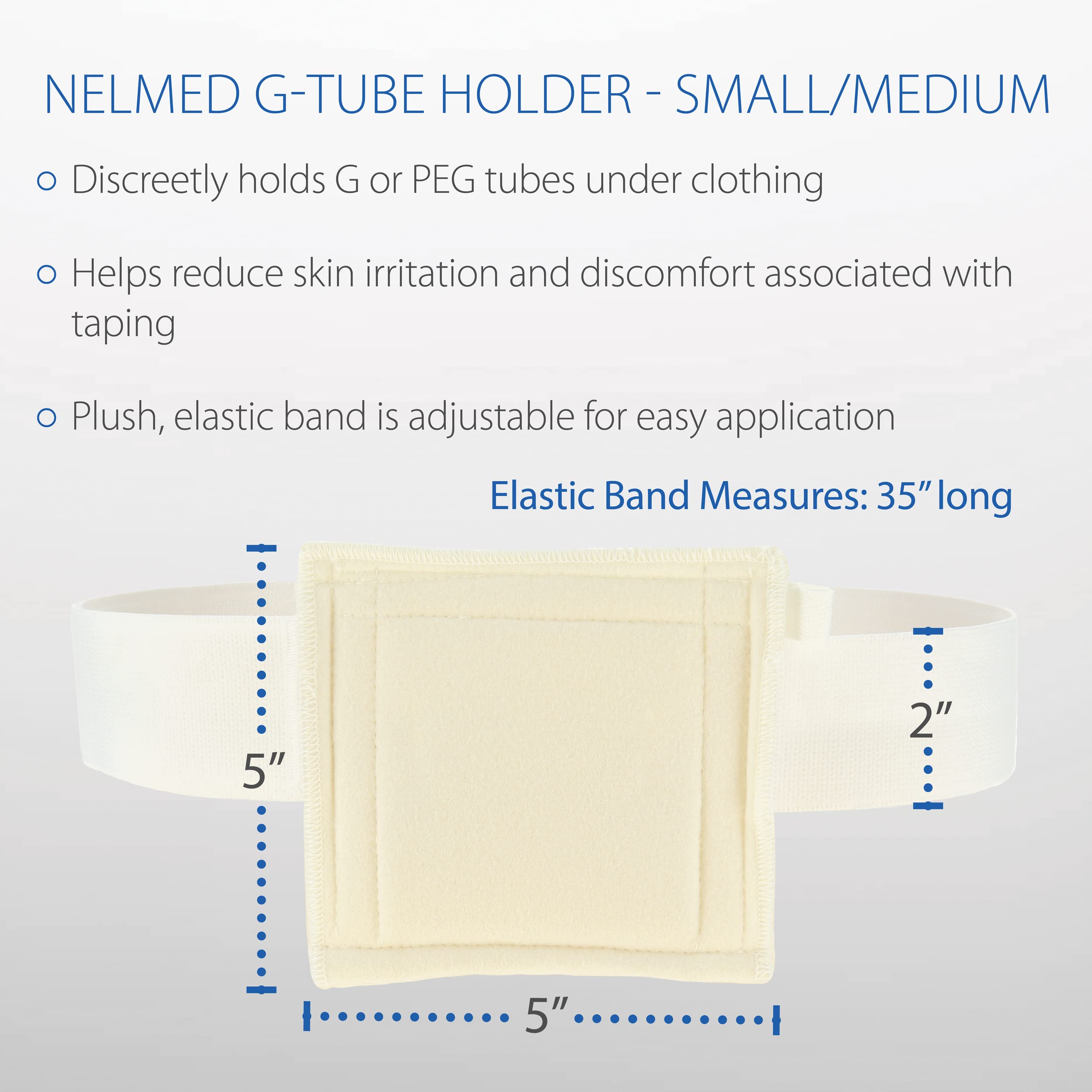 NelMed soft fabric supports sensitive skin for long wear.