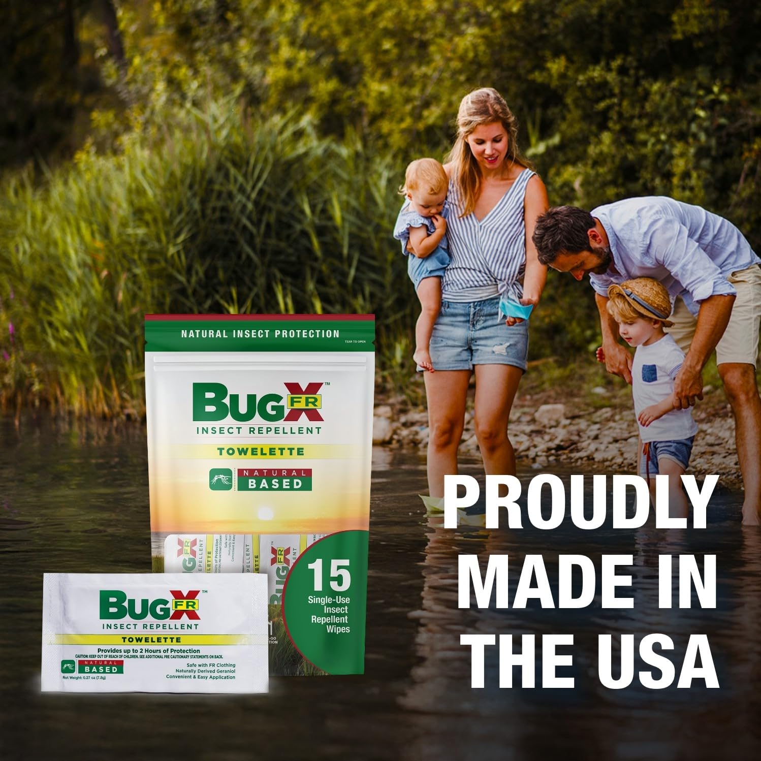 CoreTex Bug X FR wipes individually wrapped for on-the-go use.