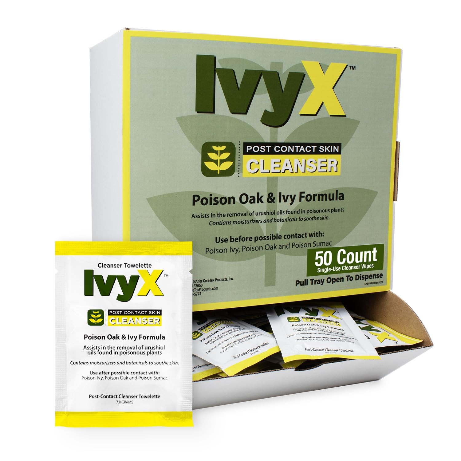 CoreTex Ivy X travel pack wipes for on-the-go post-exposure care