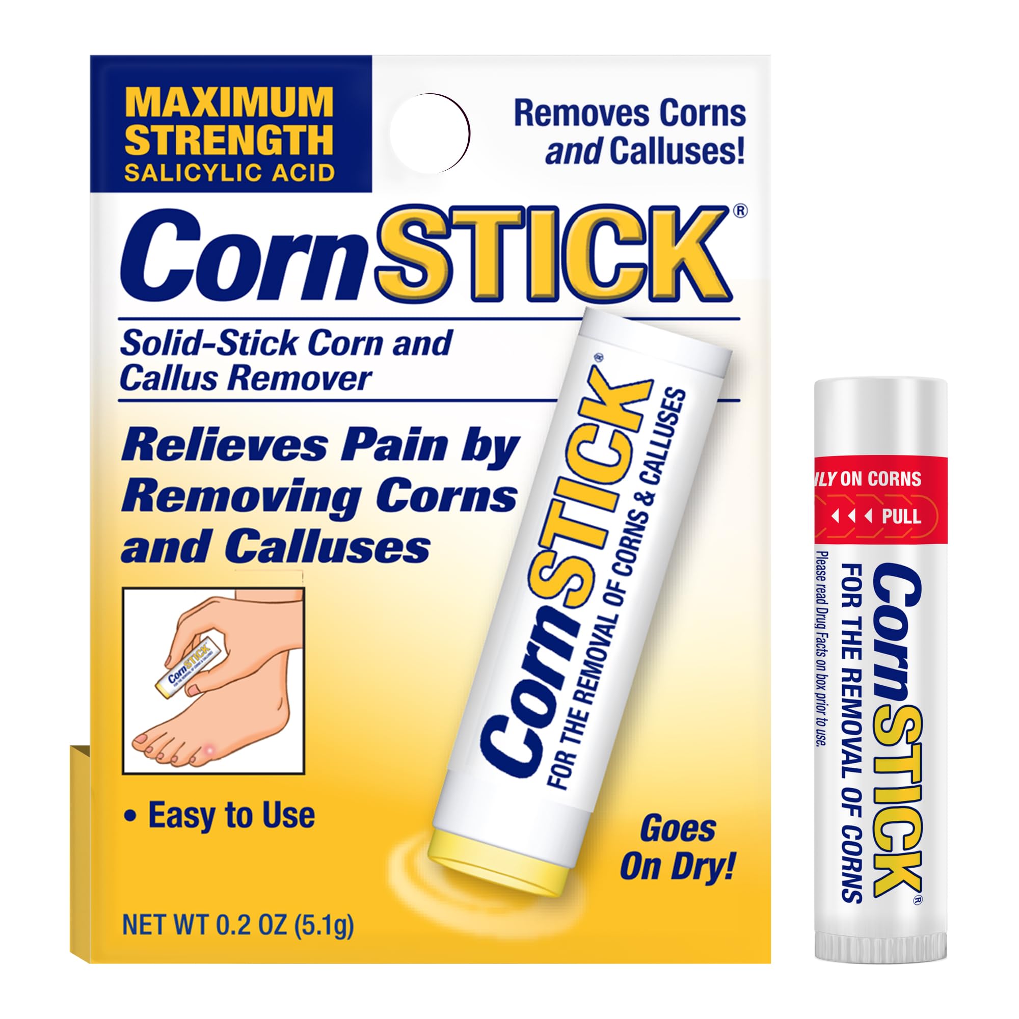 CornStick bottle pour demonstrates precise application to hard skin