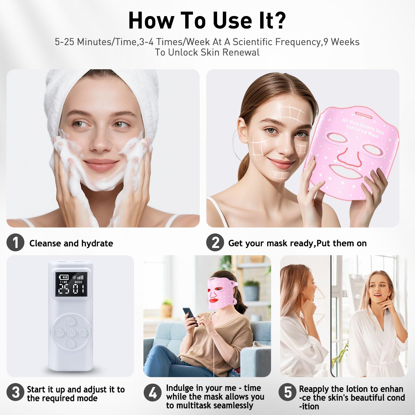 Coroever large skin coverage area helps treat bigger facial zones.