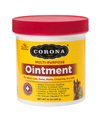 Corona Ointment 14oz jar on display, promoting rapid healing and barrier protection.