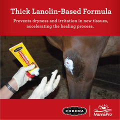 Corona Ointment application on skin demonstrating safe, glove-free use.