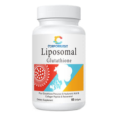 CORPORALIGHT liposomal glutathione softgel bottle, high-potency antioxidant support.