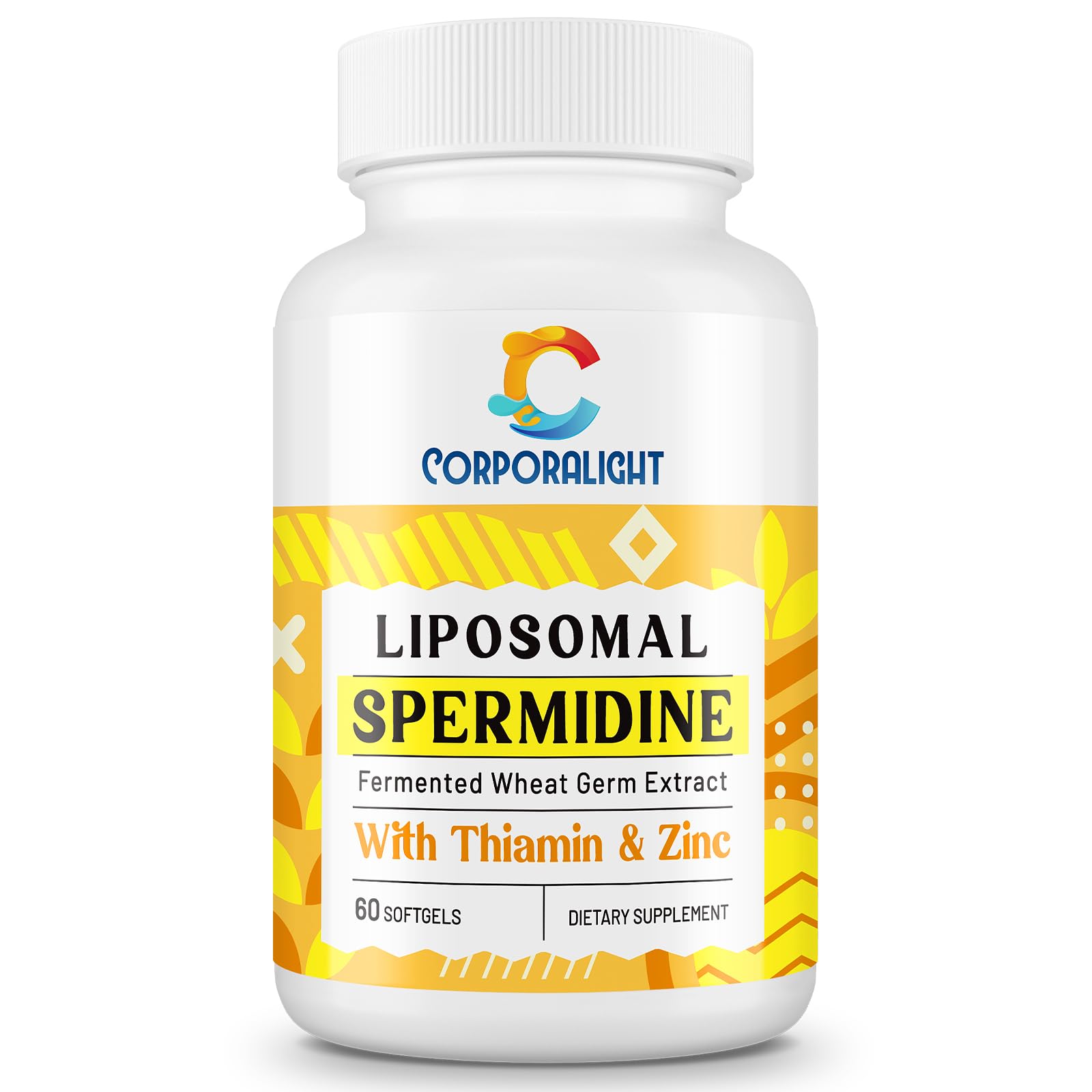 CORPORALIGHT 30mg spermidine softgel bottle – potential cellular renewal support.