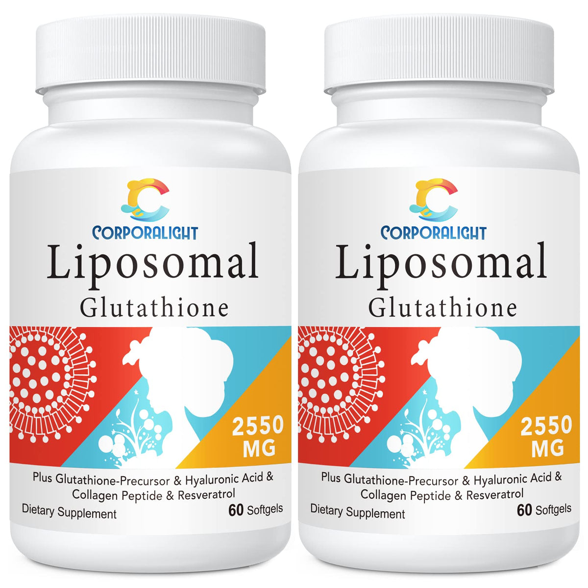 CORPORALIGHT liposomal glutathione softgels bottle front for antioxidant support