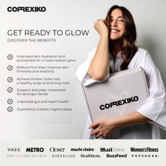 CORREXIKO capsules closeup highlighting easy-absorption collagen