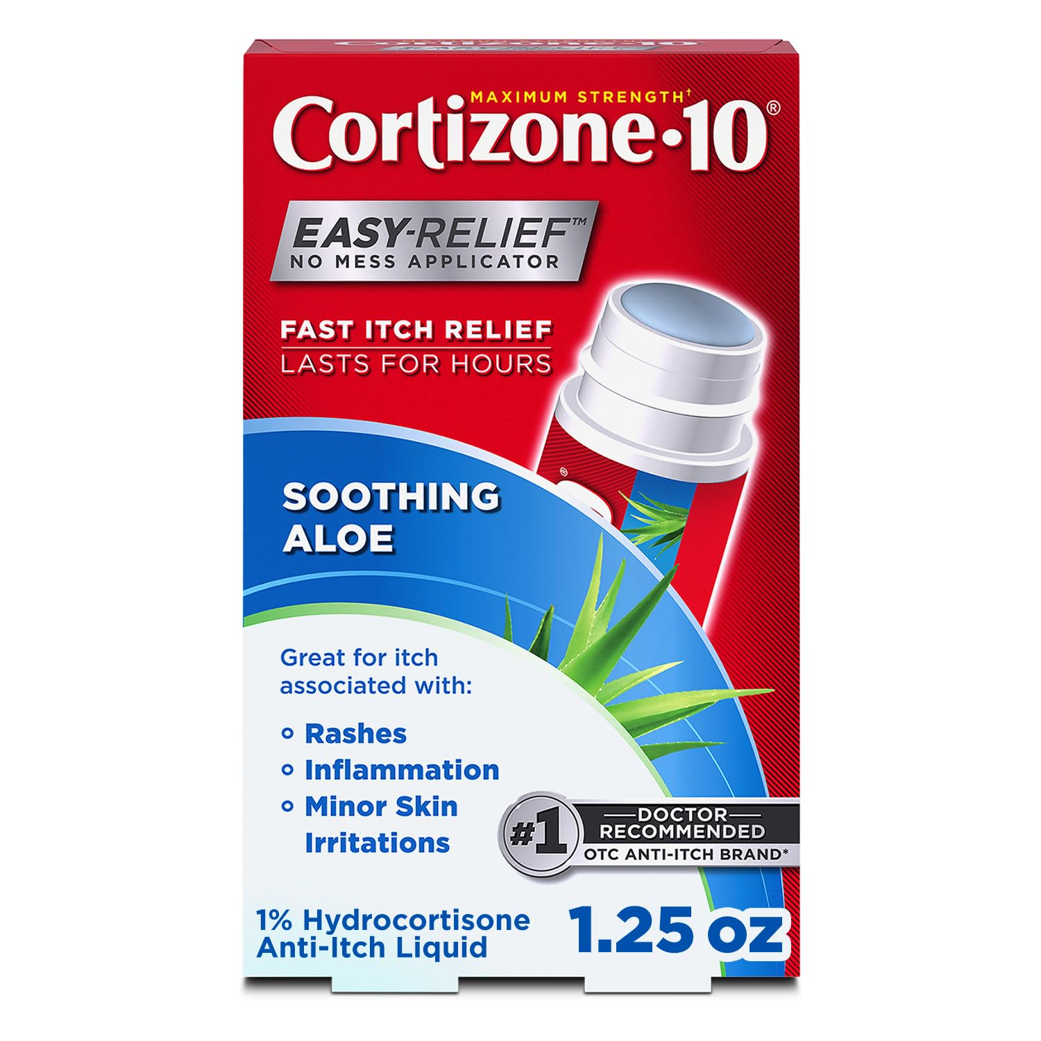 Cortizone-10 botellas de 1.25 fl oz en pack de seis para alivio de la picazón.