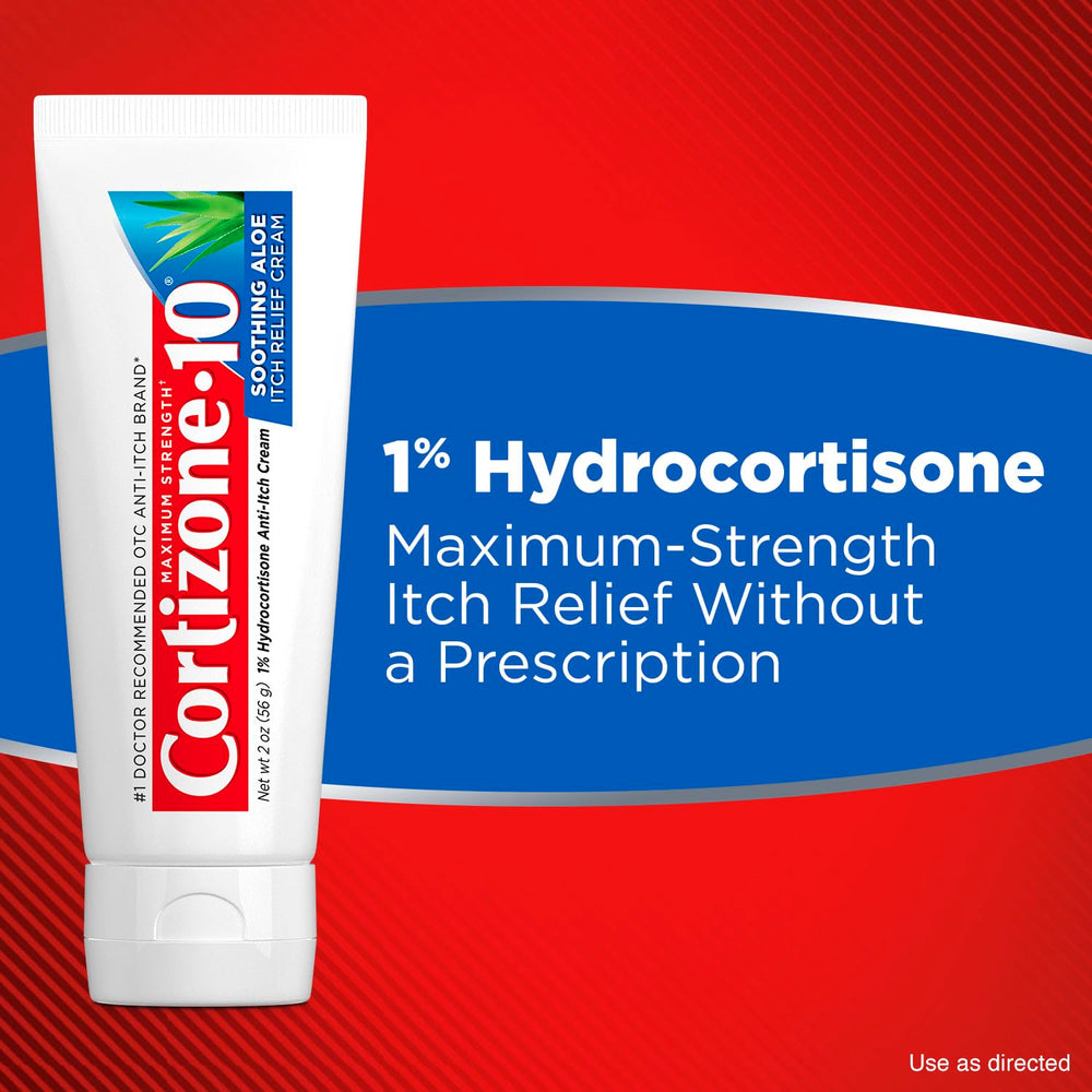 Cortizone-10 soothing aloe cream close-up showing creamy texture.