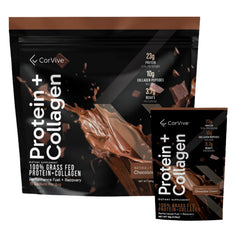 CorVive Protein Collagen Powder canister front view highlighting clean ingredients for athletic support