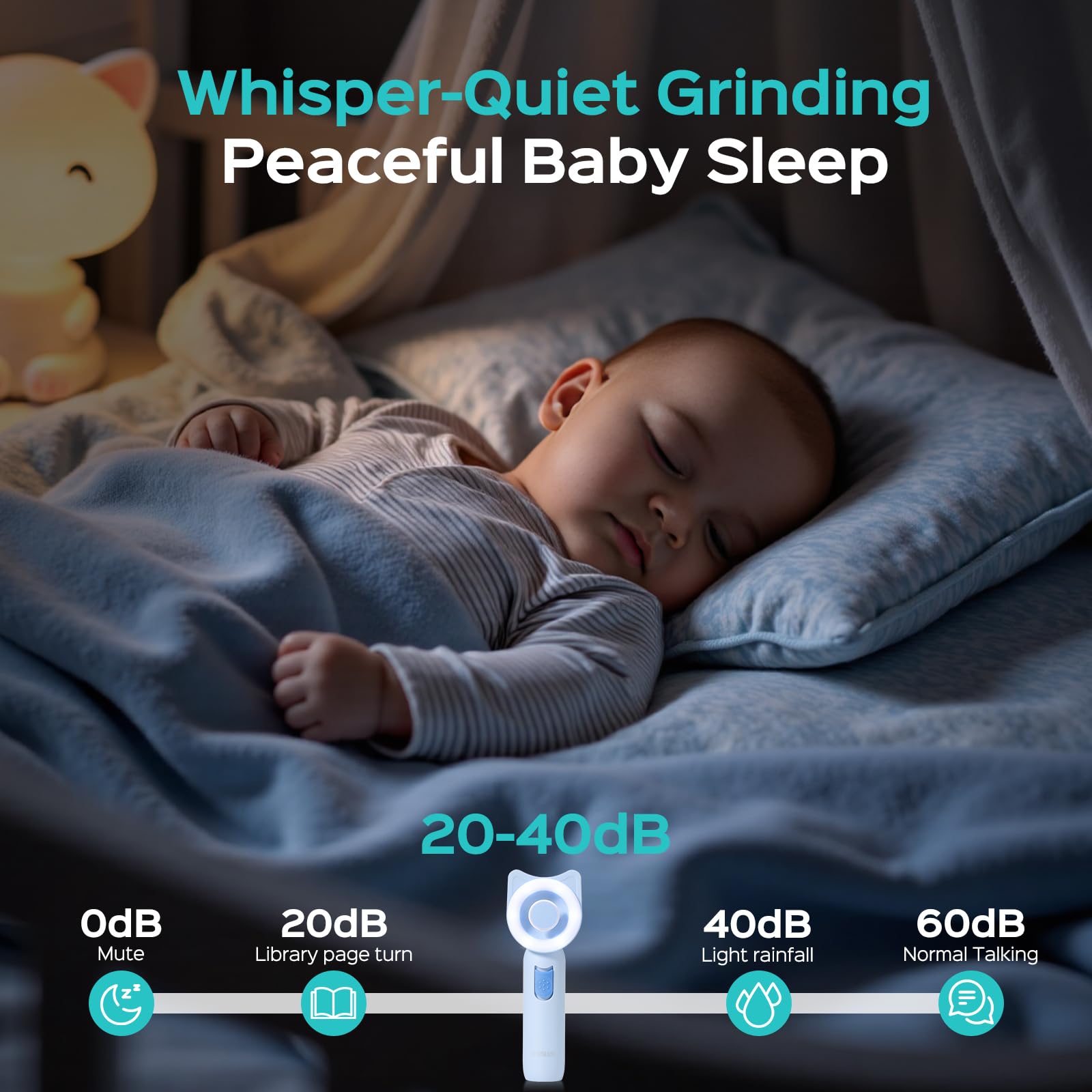 COSLUS quiet motor enables gentle trimming during naps