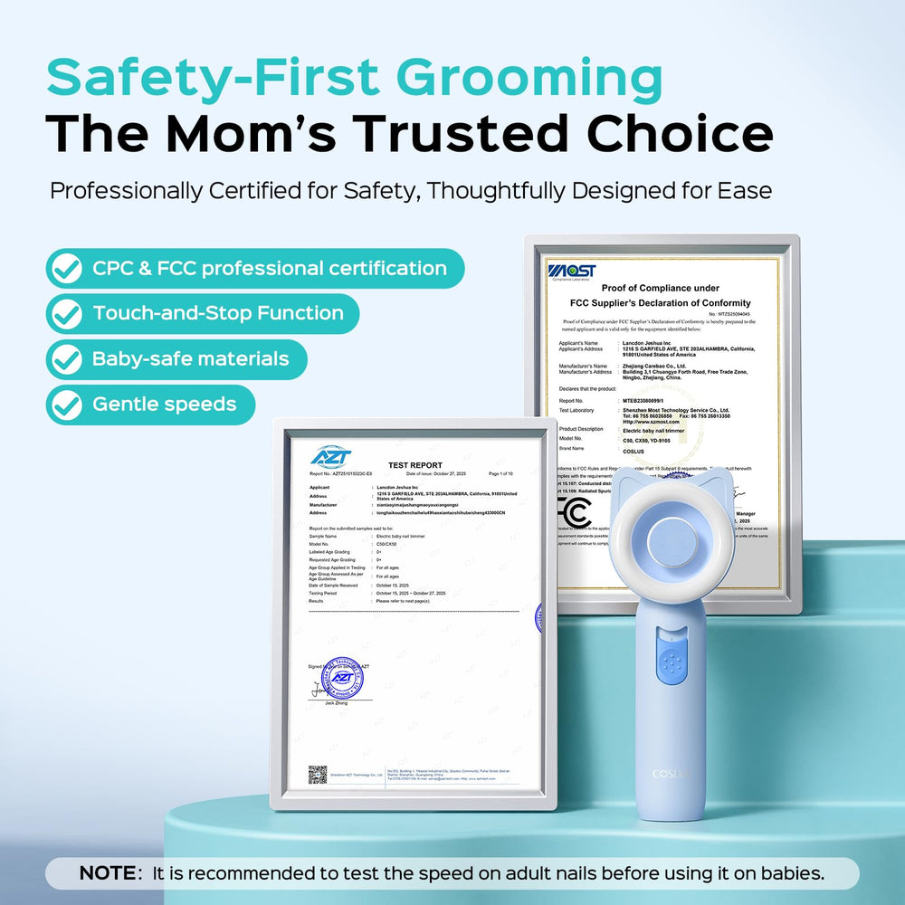 COSLUS five grinder heads for evolving infant nail care