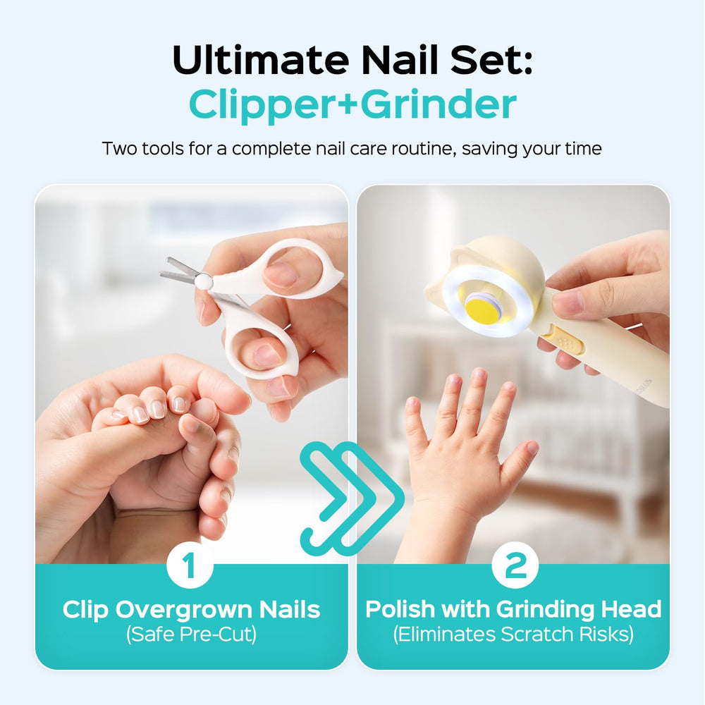 COSLUS five grinding heads array for age-appropriate nail smoothing.
