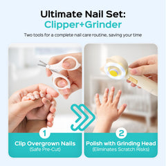 COSLUS five grinding heads array for age-appropriate nail smoothing.