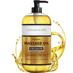 Cosmetasa anti cellulite oil bottle pour shows easy application and hydration