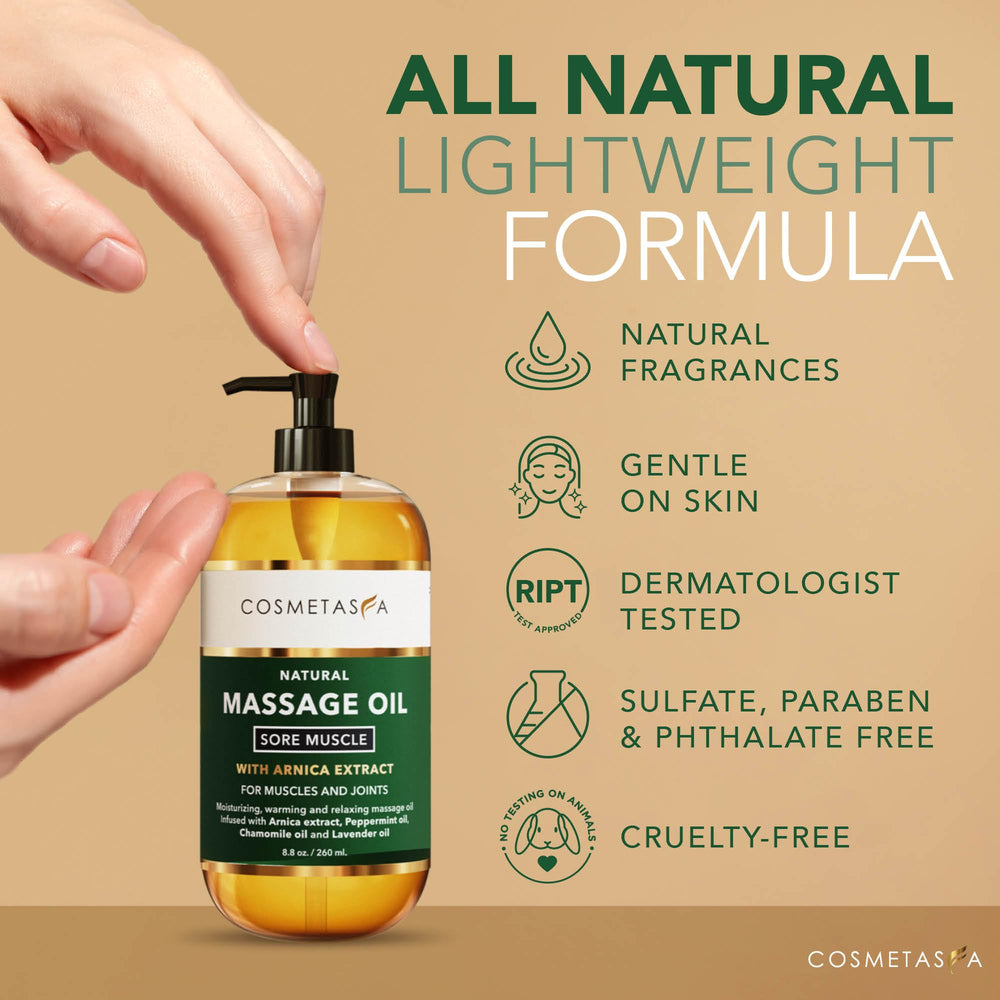 Cosmetasa sore muscle oil packaging box ideal gift-ready relaxation.