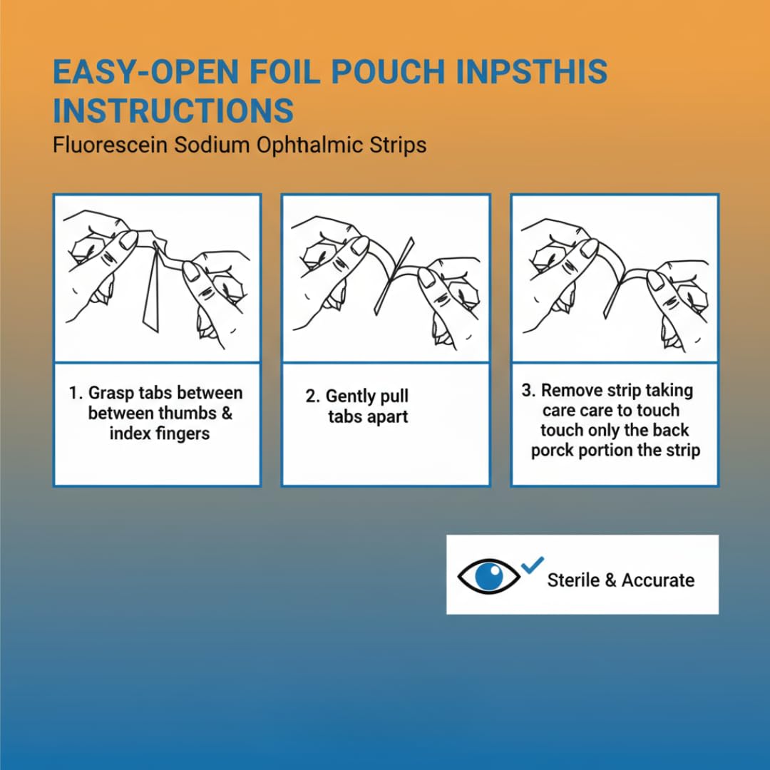 Cosmid Ophthalmic Fluo Touch Strips in sealed packaging for ready-to-use applications.