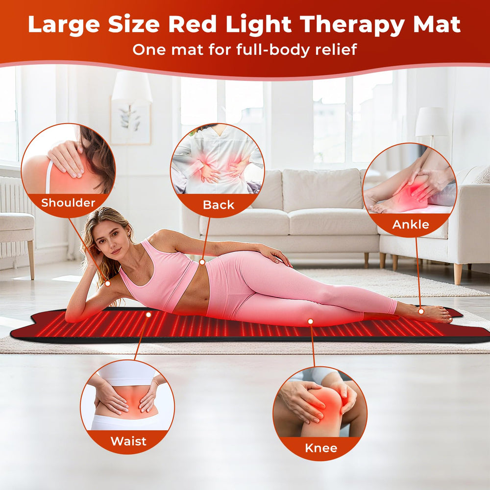 Cosnyu red light therapy blanket curved design hugs the body for optimal contact.
