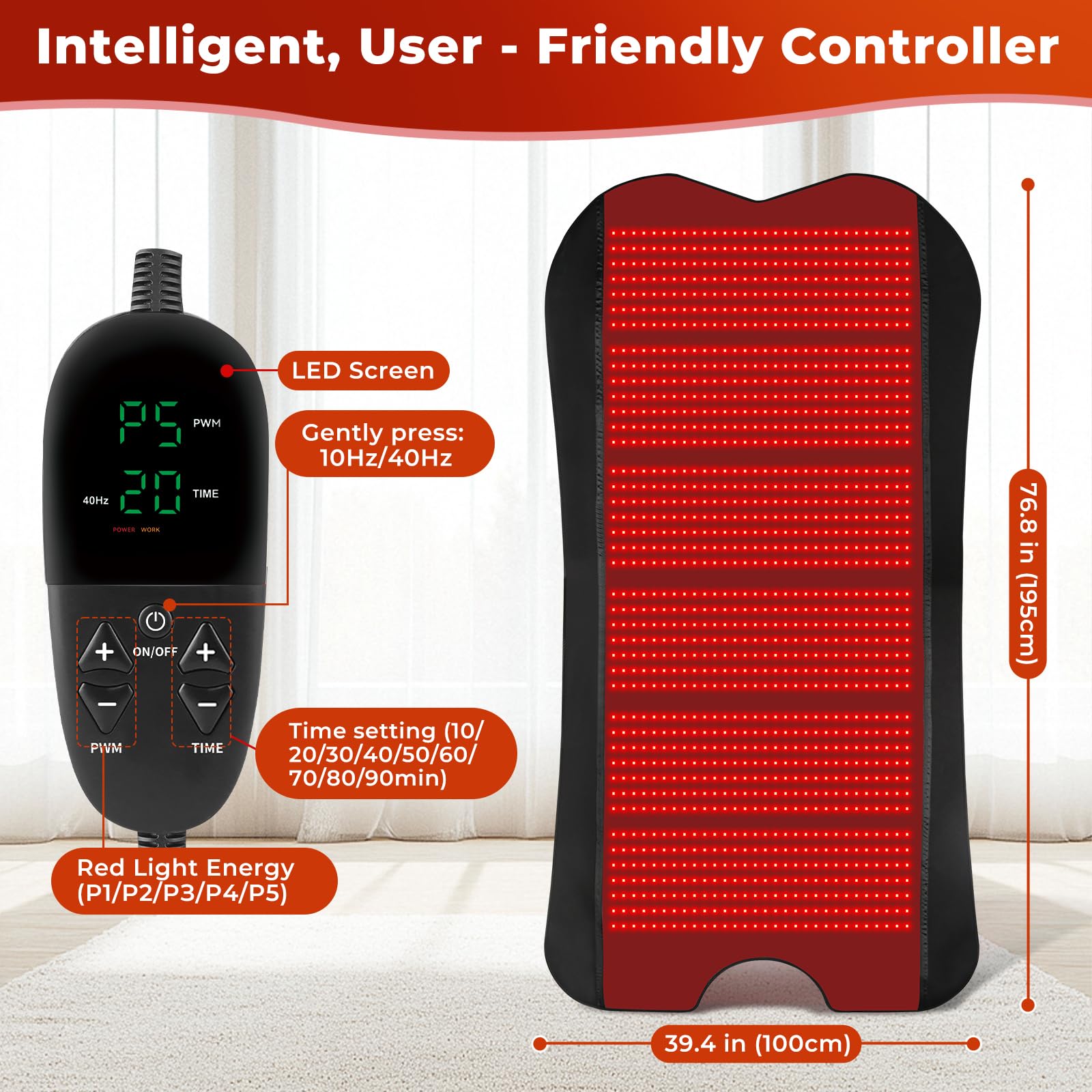 Cosnyu red light therapy blanket in premium leather blends comfort and style.