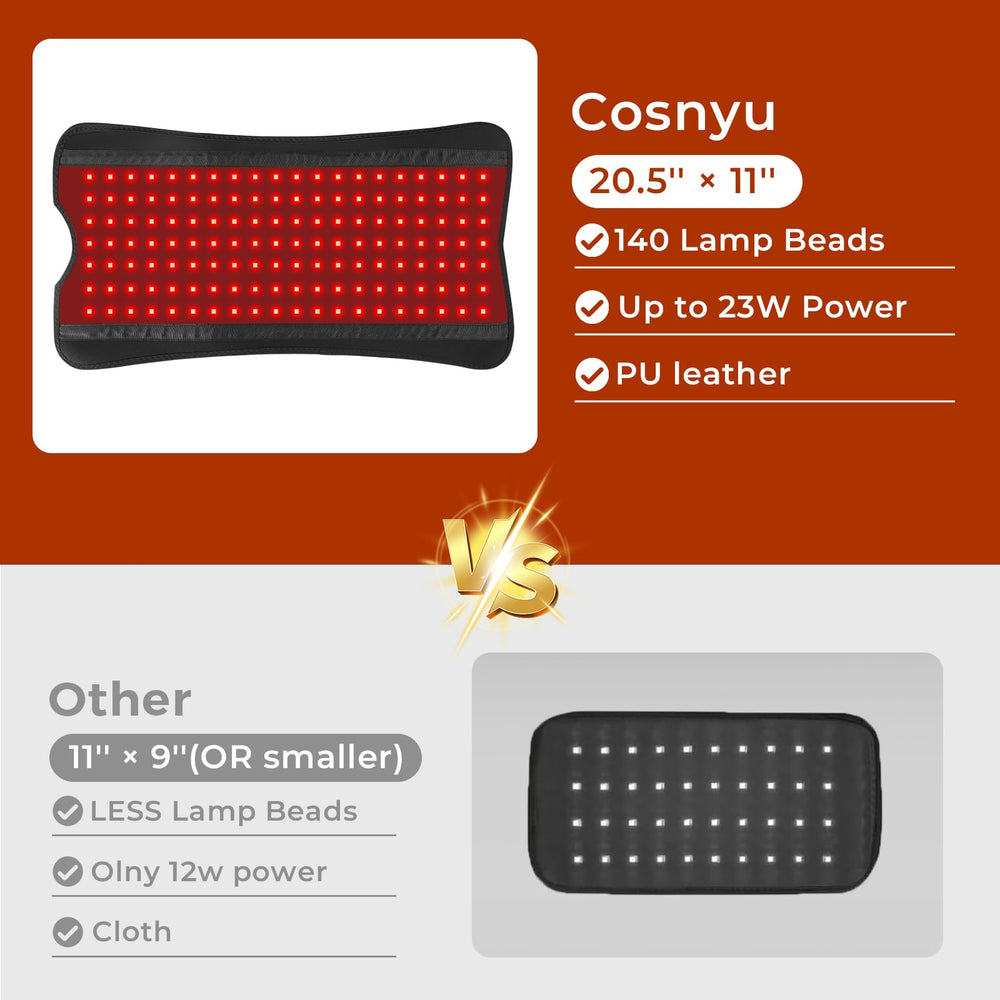 Cosnyu red light therapy pad portable and travel-friendly for on-the-go relief.