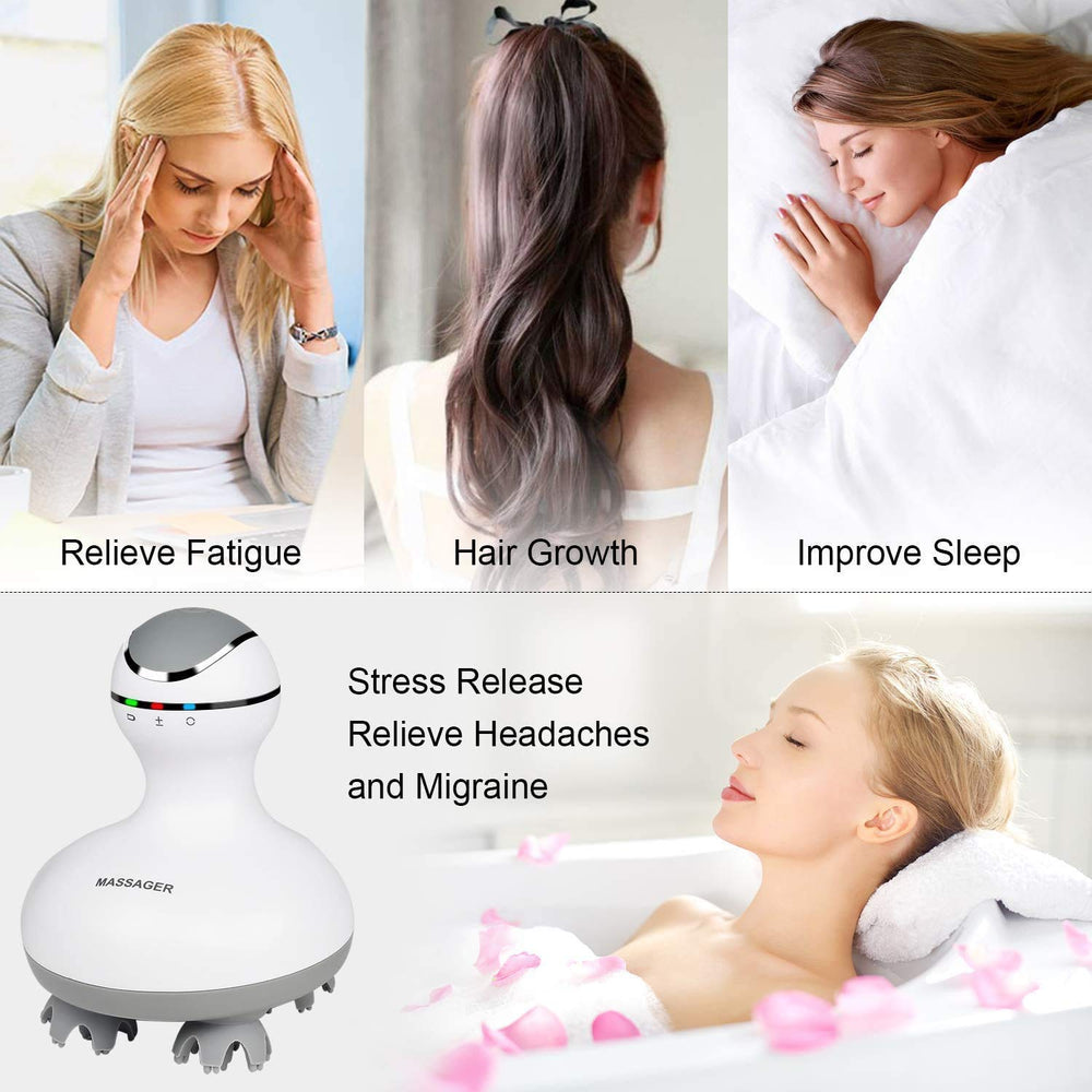 Cotsoco deep kneading nodes target scalp and back for thorough relief.