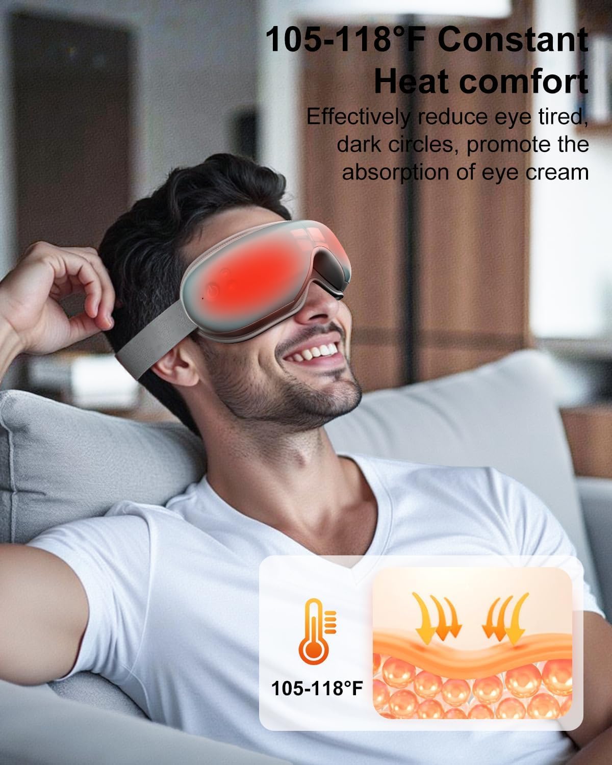 Cotsoco Eye Massager with Heat blue control panel for customization
