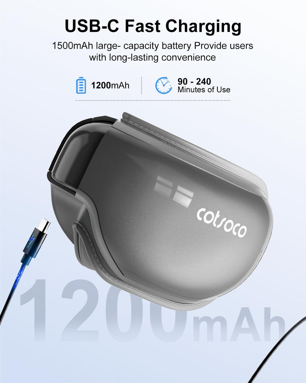 Cotsoco Eye Massager heating up to 107°F for warm comfort