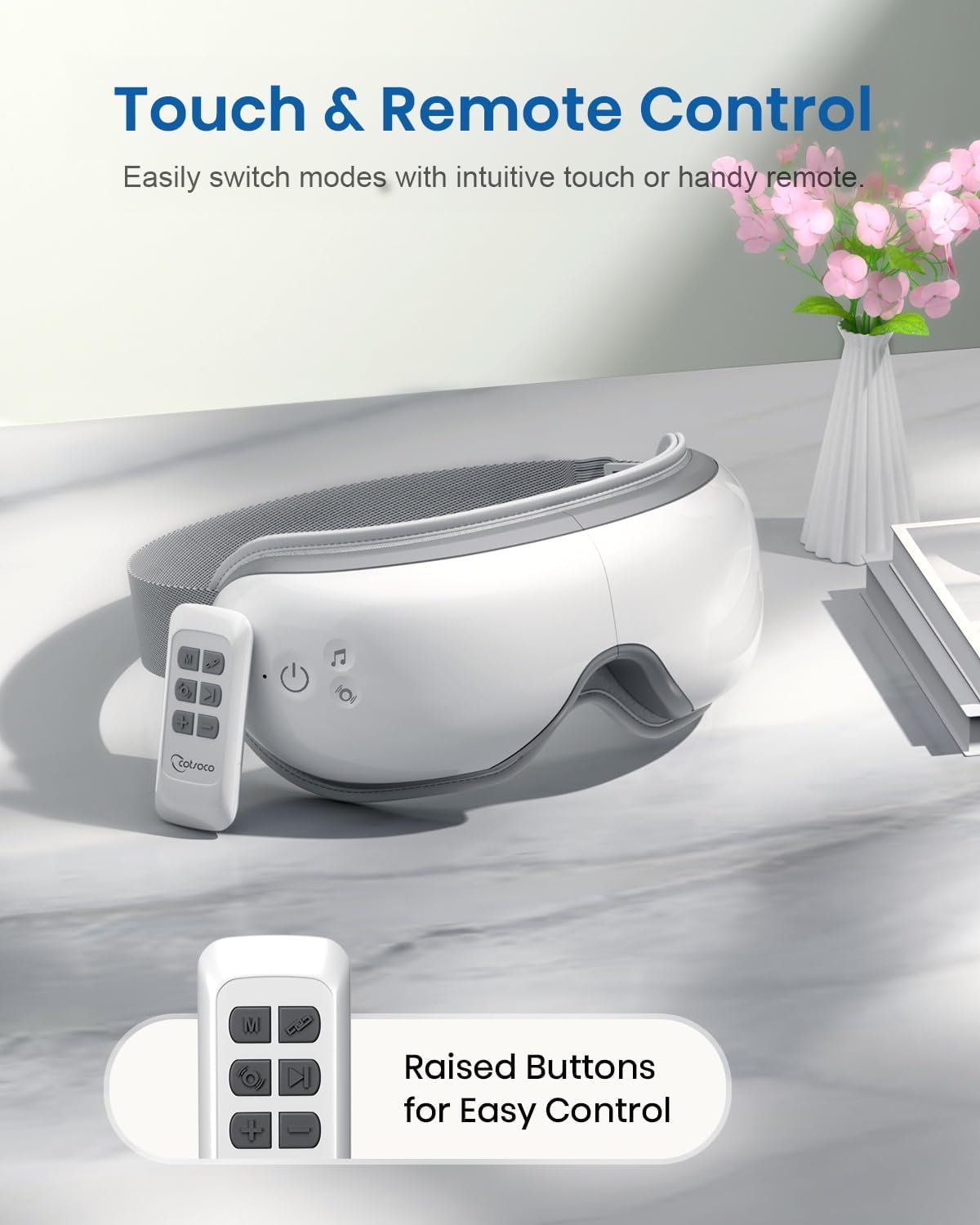 Cotsoco Eye Massager gentle vibration adds extra relaxation during use.