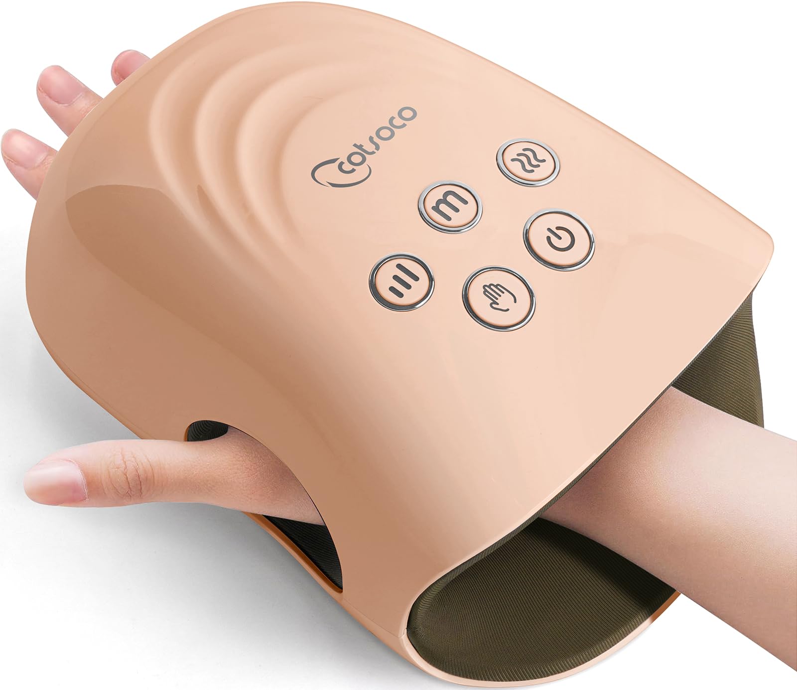 Cotsoco Hand Massager with 3 modes delivers soothing warmth and compression.