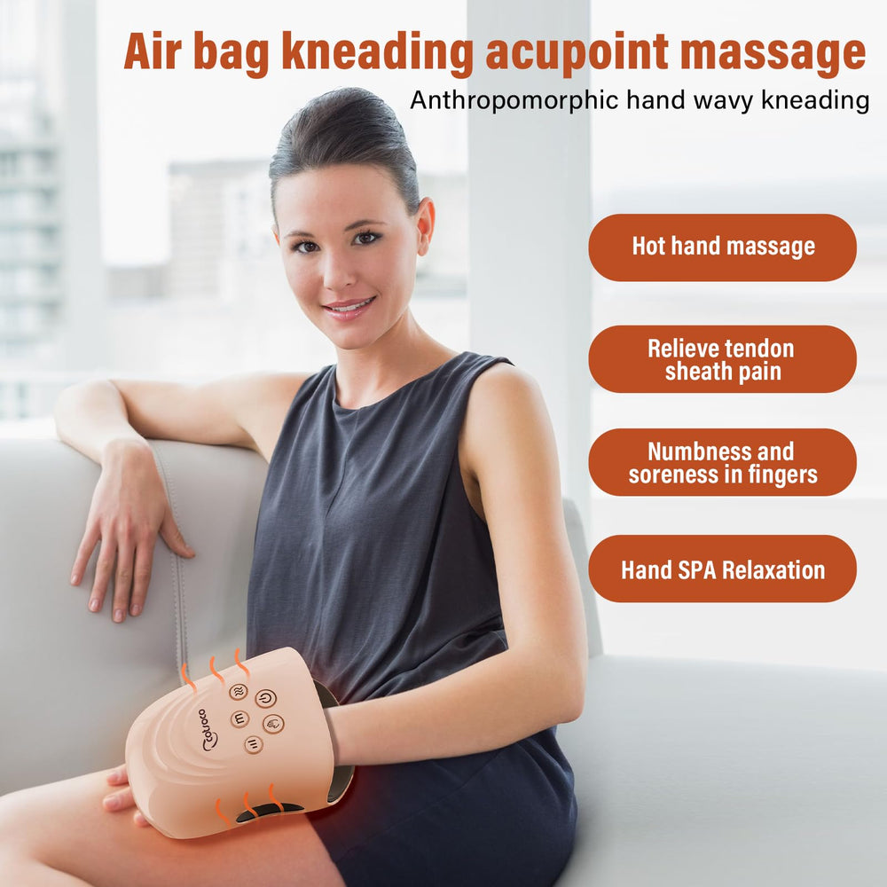 Cotsoco hand massager offers heat settings to customize comfort.