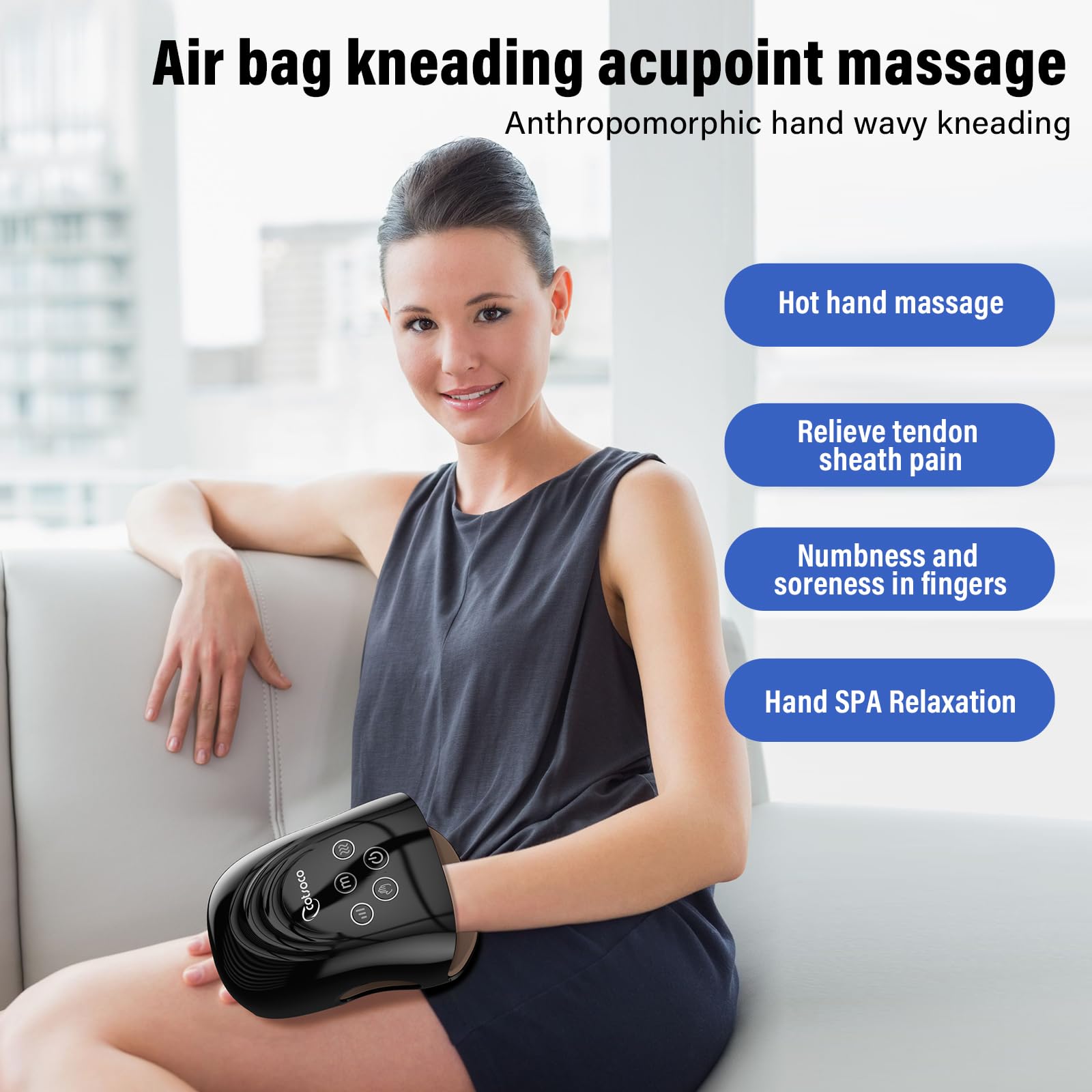 Cotsoco Hand Massager includes finger massager, gloves, and accessories.