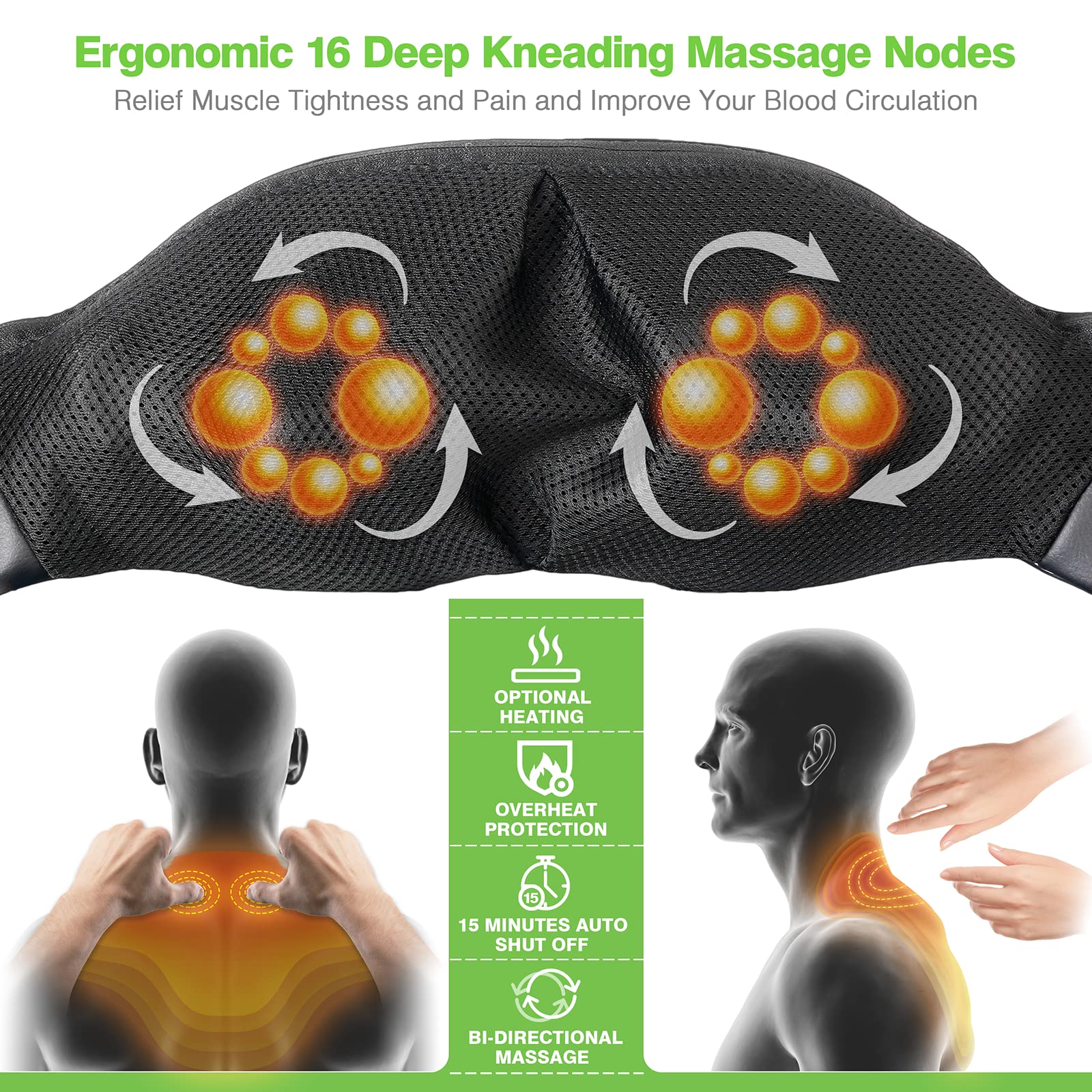Cotsoco massager heat function adds soothing warmth with visual indicator