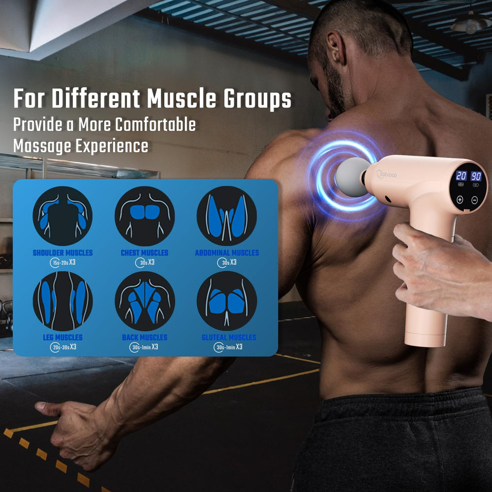 Cotsoco massage gun features an ergonomic grip that prevents slipping.