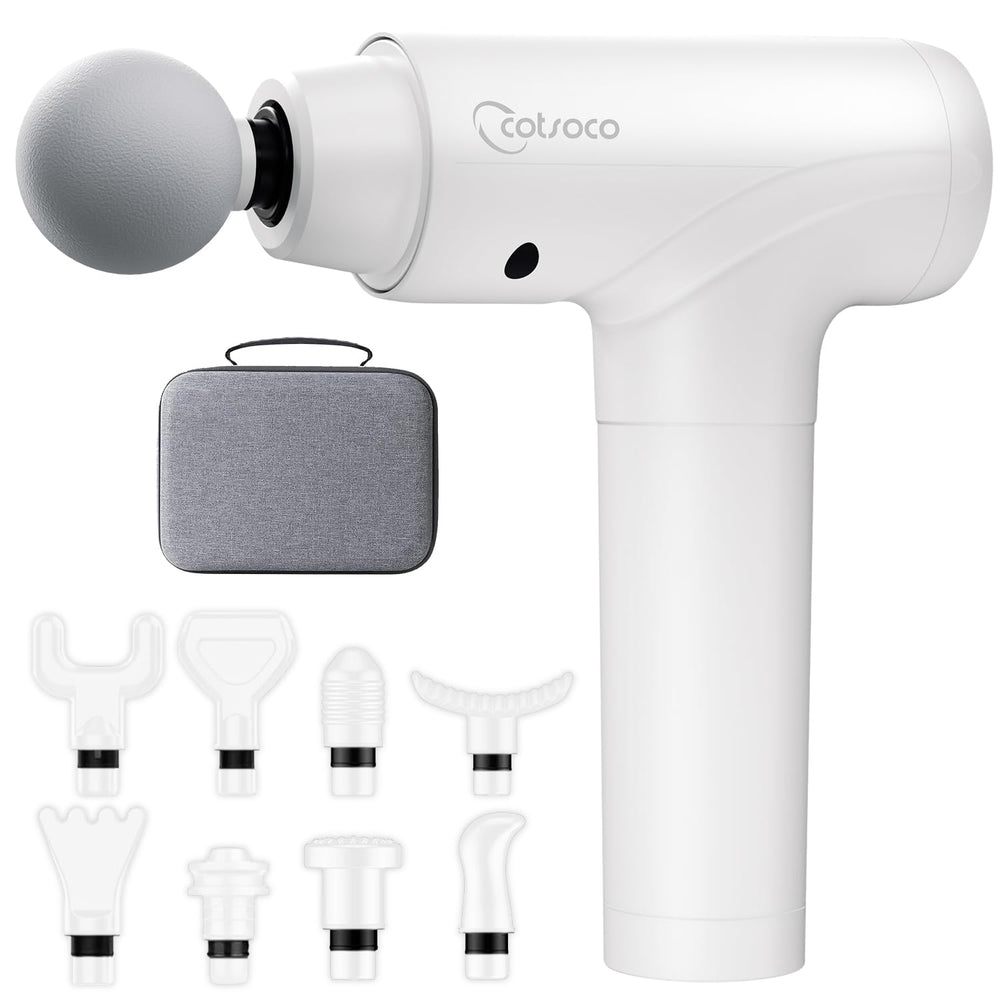 Cotsoco Massage Gun shows ergonomic handle for easy grip during workouts.
