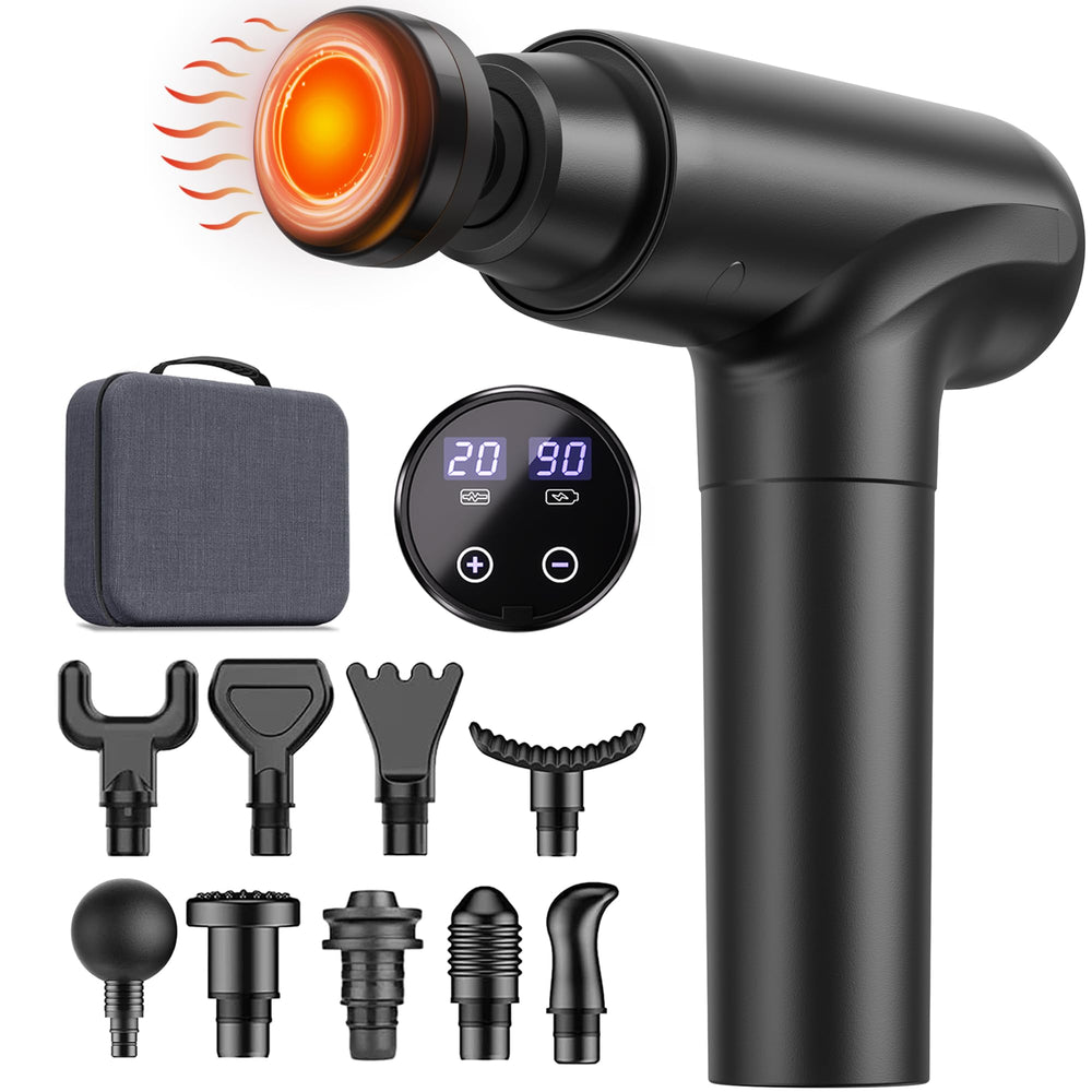 Cotsoco Massage Gun with Heat Head providing soothing warmth for muscle relief.