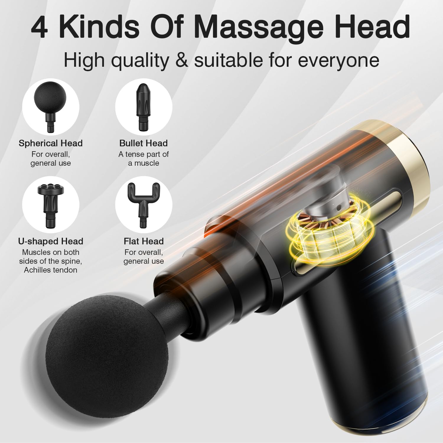 Cotsoco massage gun with four heads for versatile targeting