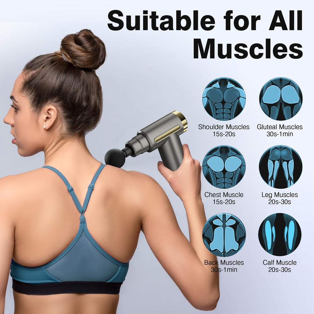 The cotsoco mini massage gun includes four heads for versatile targeting.