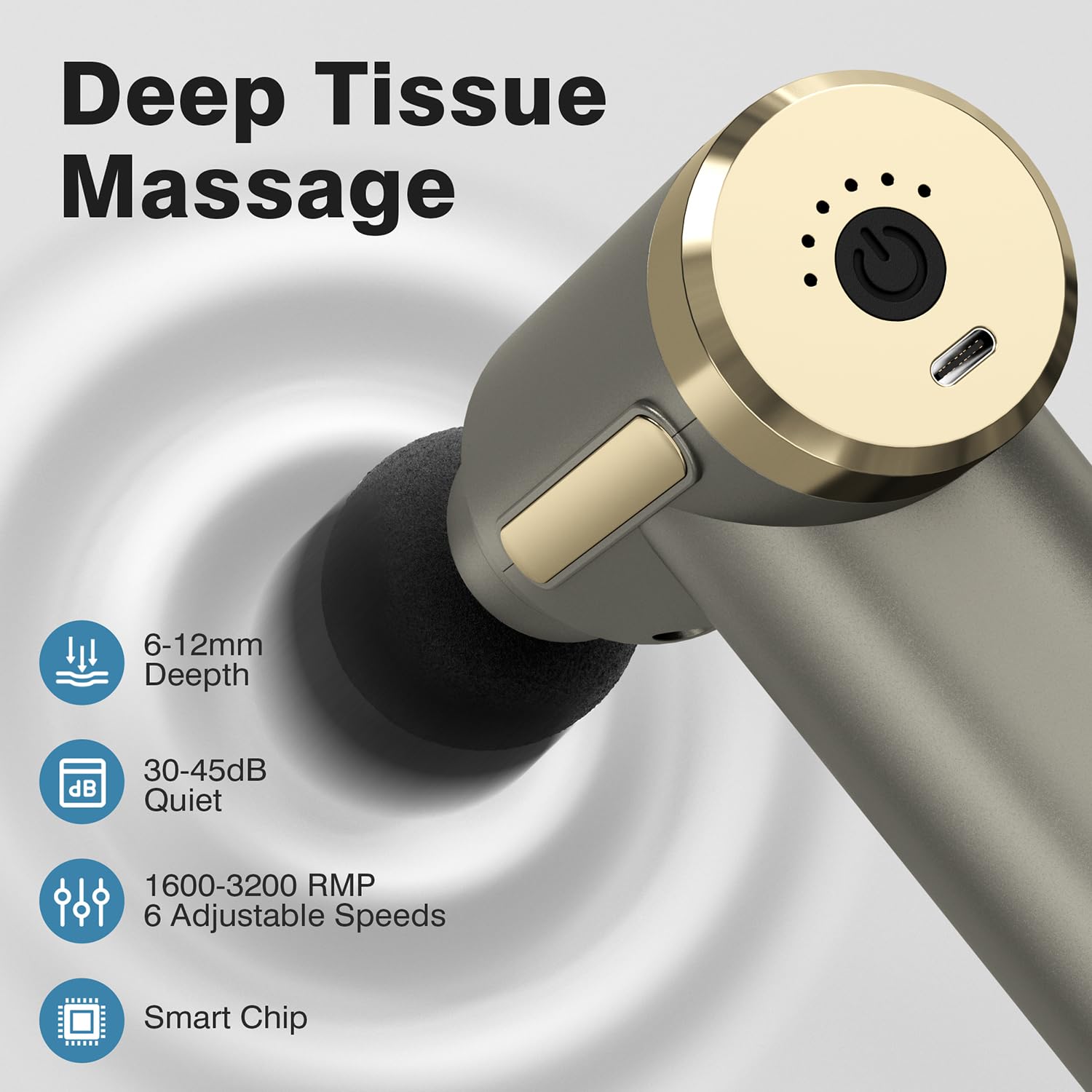 The cotsoco mini massage gun with pressure sensing targets sore areas precisely.