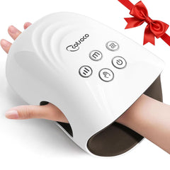 Cotsoco upgraded hand massager showing full hand fit for comfortable use