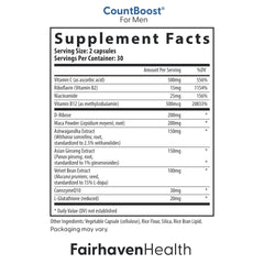 CountBoost for Men bottle front emphasizing count and activity oriented nutrients.