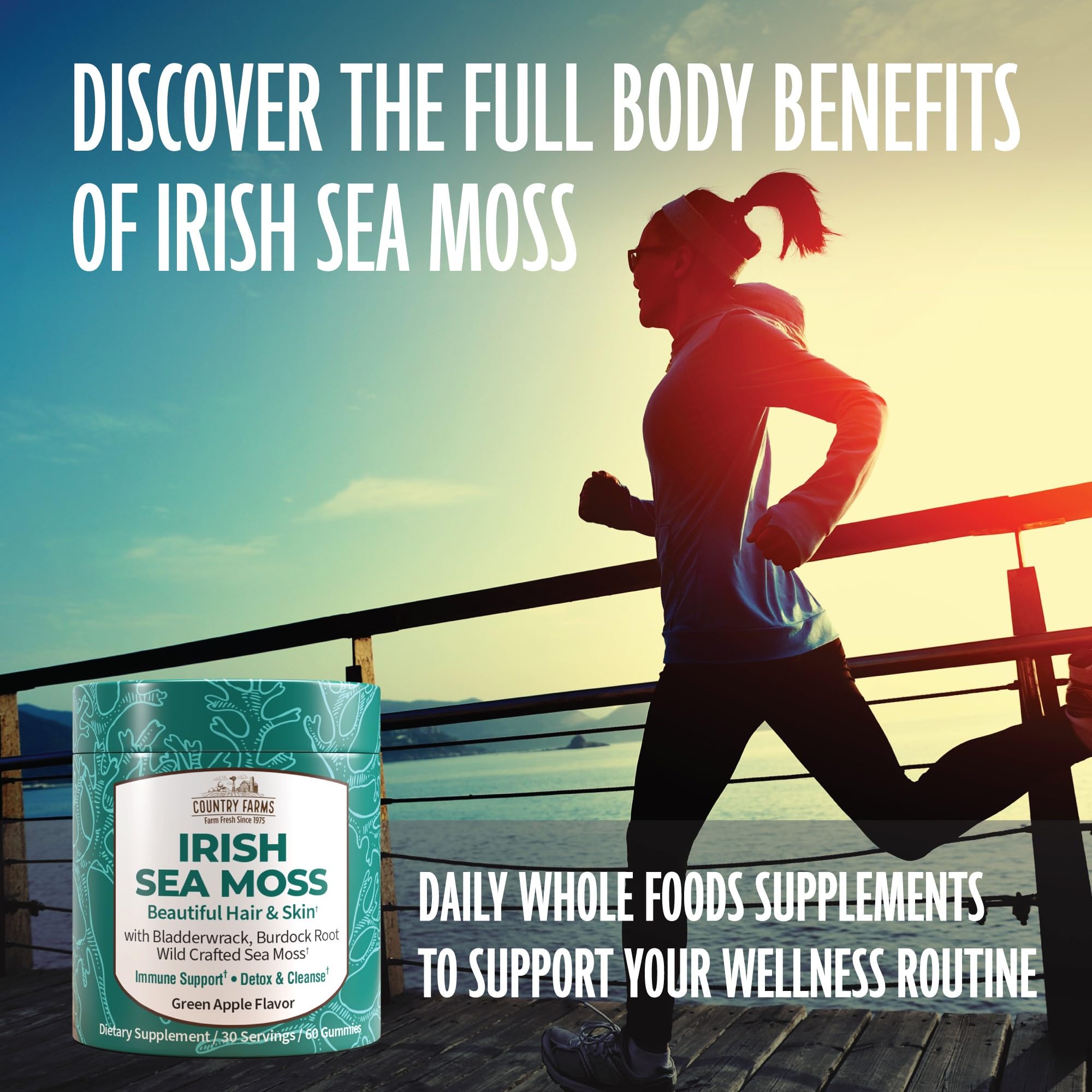 Country Farms Irish Sea Moss Gummies texture close-up ready for daily beauty routine