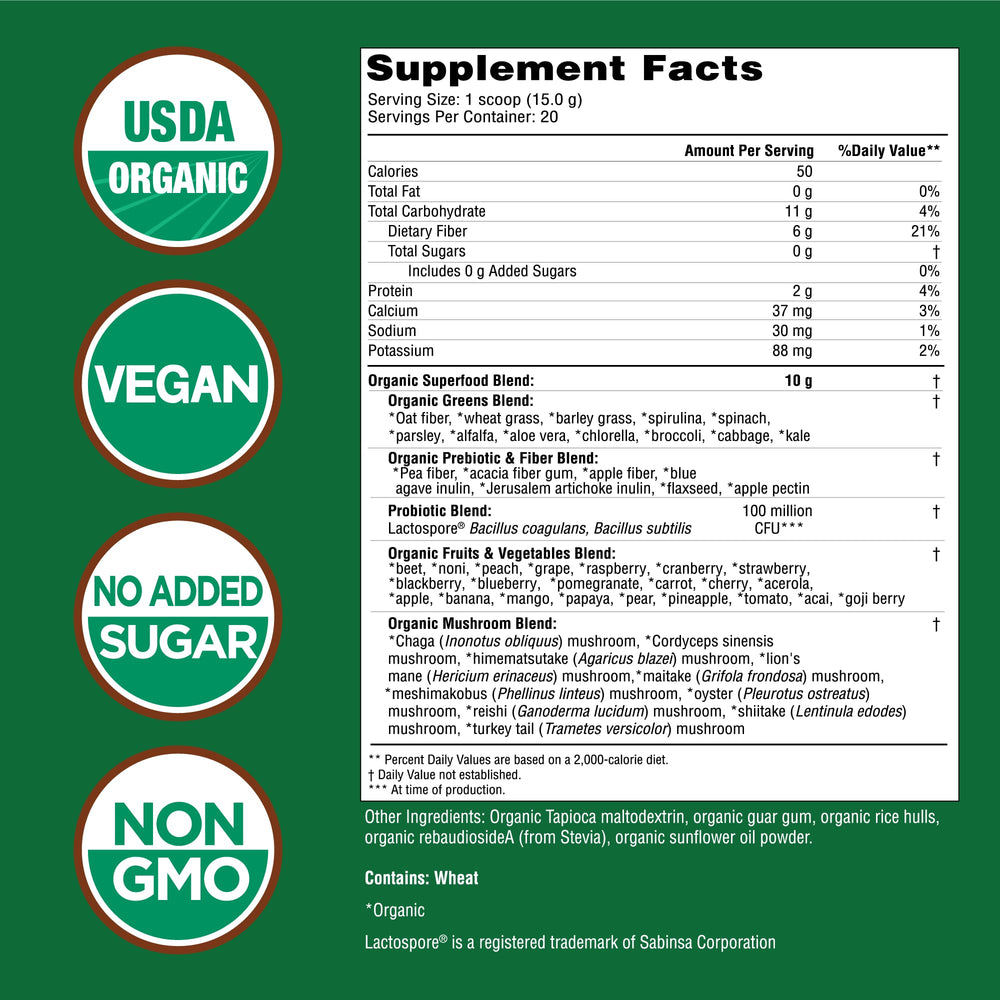 Country Farms Super Greens bottle pour demonstrates convenient mix for quick smoothie boosts.