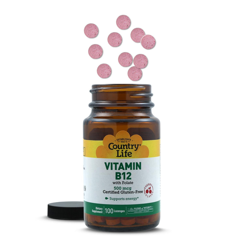 Country Life B12 with Folate non-GMO seal emphasizes trusted sourcing