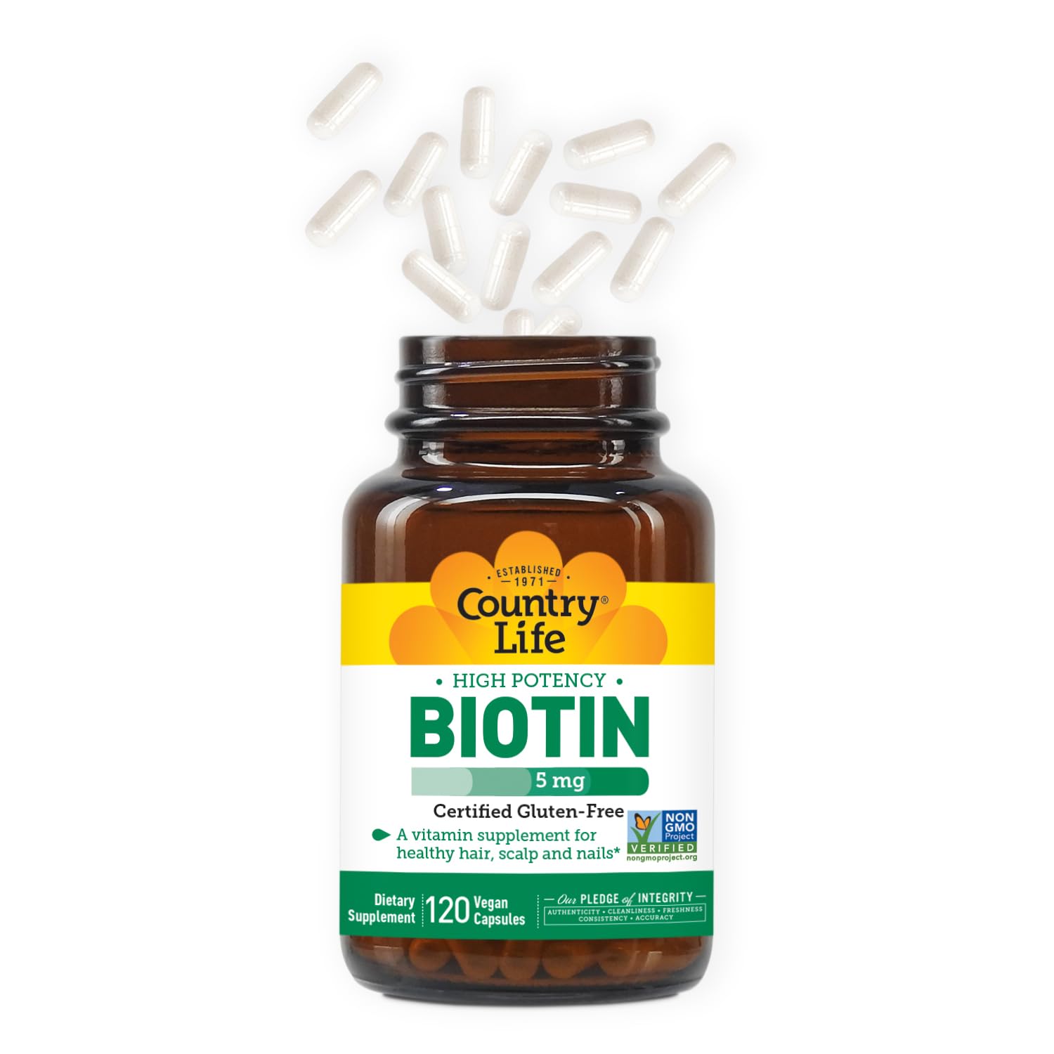 Daily use with Country Life Biotin High Potency supports routine.