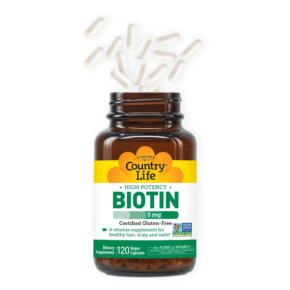 Daily use with Country Life Biotin High Potency supports routine.